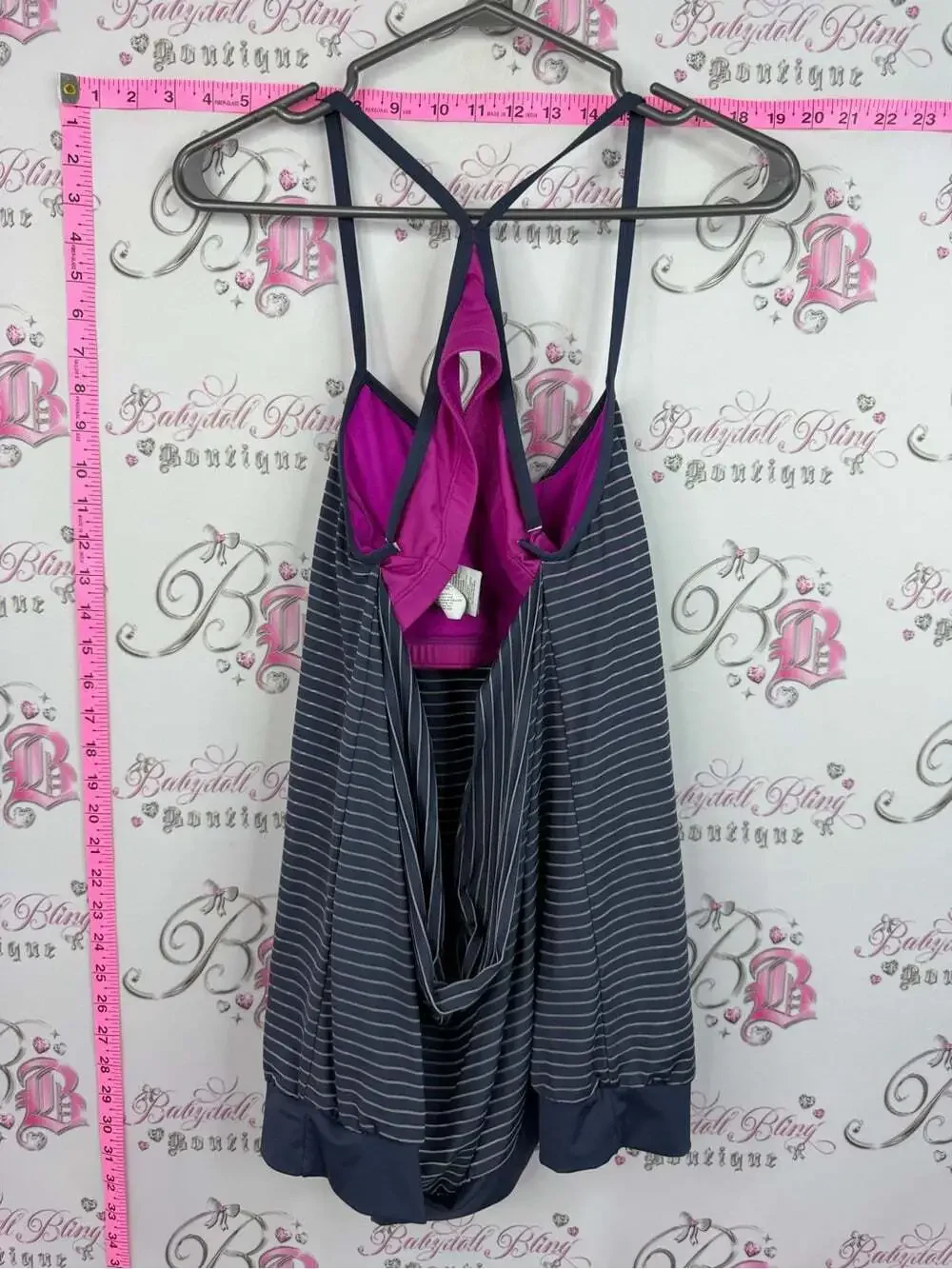 Nike tank top Navy Striped & Pink Racerback Sleep Tank